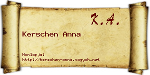 Kerschen Anna névjegykártya